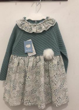 Vestido  niña de punto y tela algodon