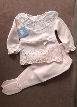 Conjunto de hilo rosa bebé t0